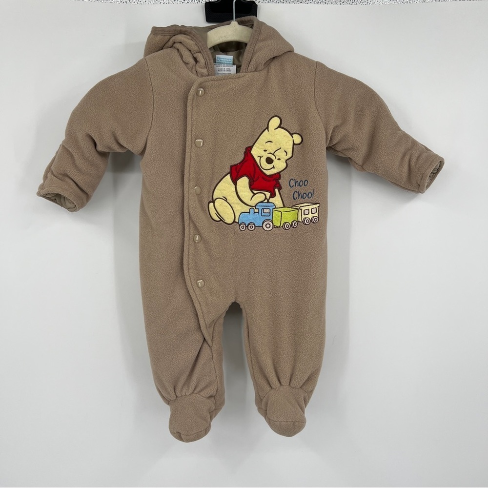 Disney Baby Winnie the Pooh Hooded Footed One-Pierce Cover Up coat jacket 3 6 M